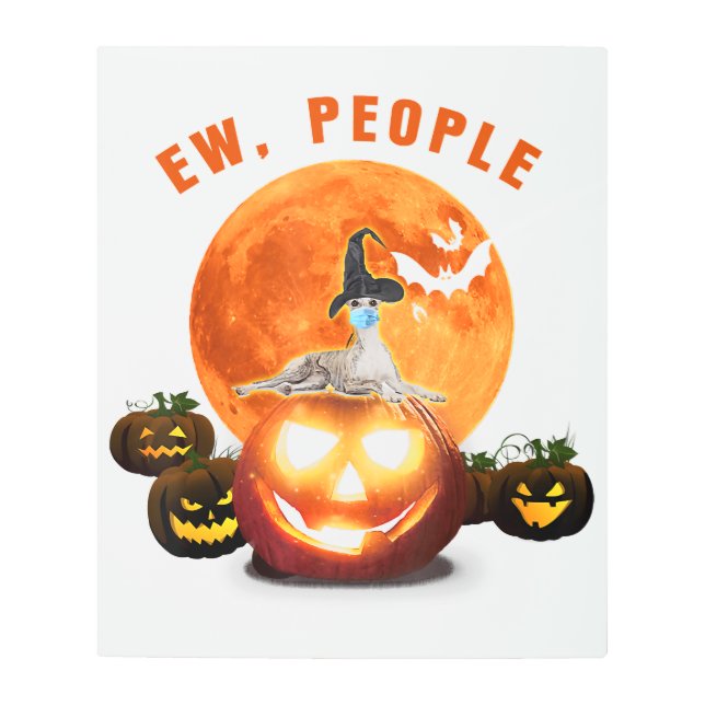 Impresión En Metal Ew Gente Azotea Con Una Máscara De Cara Halloween (Anverso)