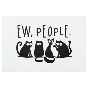 Impresión En Metal Ew People Funny Meowy Gatos Negros