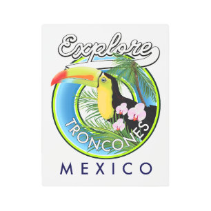 Impresión En Metal Explorar el logo retro de Troncones México