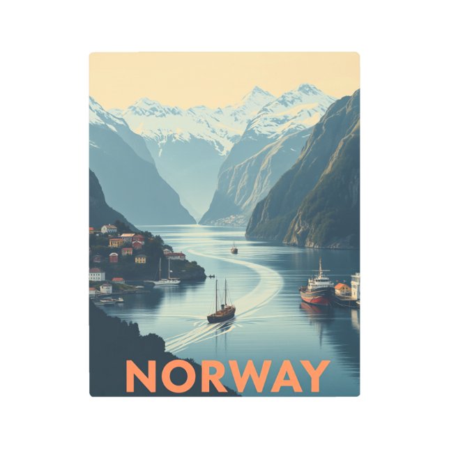 Impresión En Metal Explorar la belleza escénica de Noruega (Anverso)