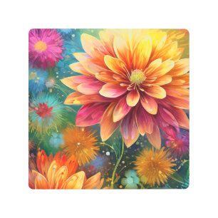 Impresión En Metal Explosión floral: Patrón de color de ráfaga