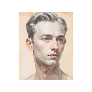 Impresión En Metal Expressive Male Portrait Metal Print