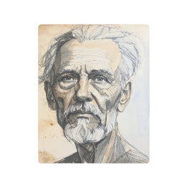 Impresión En Metal Expressive Portrait Metal Print | Modern Ink Wash