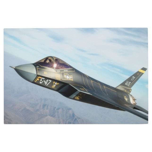 Impresión En Metal F Stealth Fighter Jet – Futuristic Military Air (Anverso)
