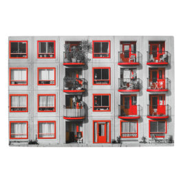 Impresión En Metal Fachada Roja Zuidoost Balcony Building Photography