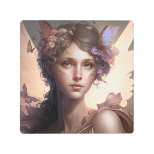 Impresión En Metal Fairy Lady Fantasy Art