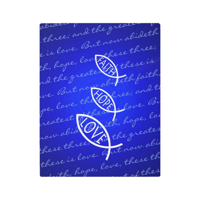 Impresión En Metal Faith Hope Love | Ichthus - Pescado cristiano (Anverso)