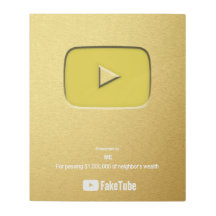Faketutube botón de juego de oro