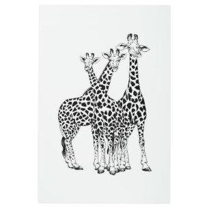 Impresión En Metal Familia Giraffe