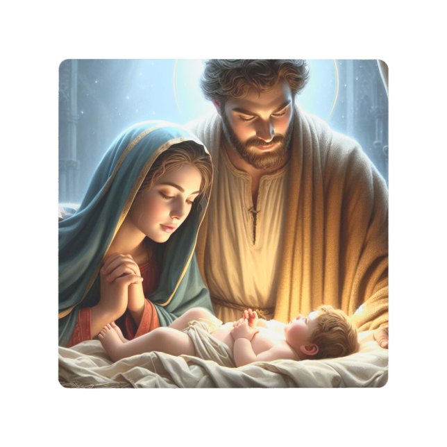 Impresión En Metal Familia Santa navidad (Anverso)