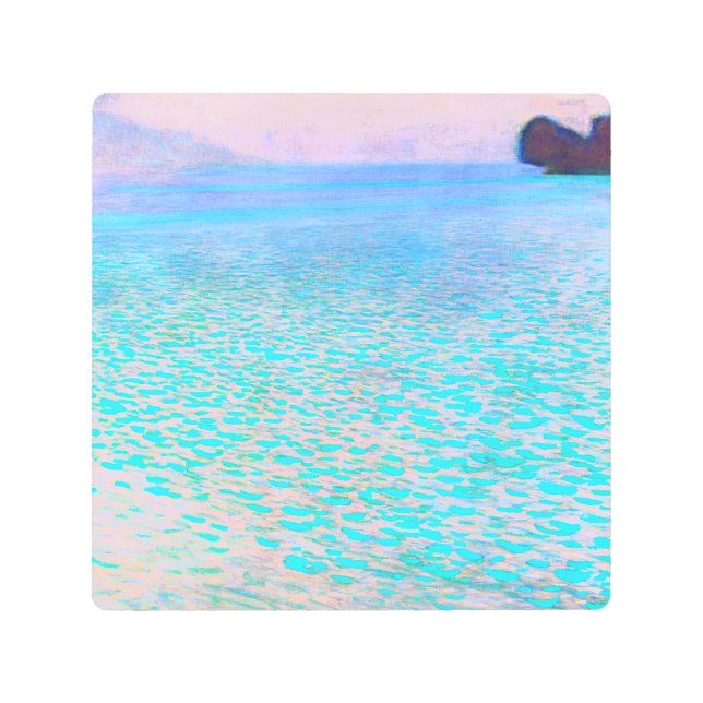 Impresión En Metal Famosa pintura de Gustav Klimt en Attersee. (Anverso)