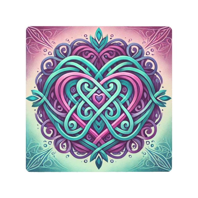 Impresión En Metal Fancy Celtic Heart (Anverso)