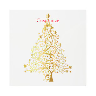 Impresión En Metal Fancy Gold Christmas Tree Thunder_Cove
