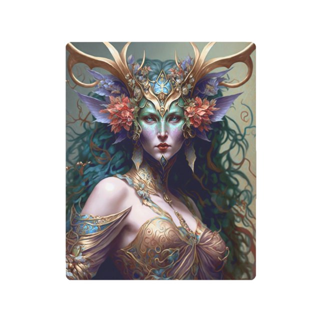 Impresión En Metal Fantasía artística de la diosa de Woodland (Anverso)