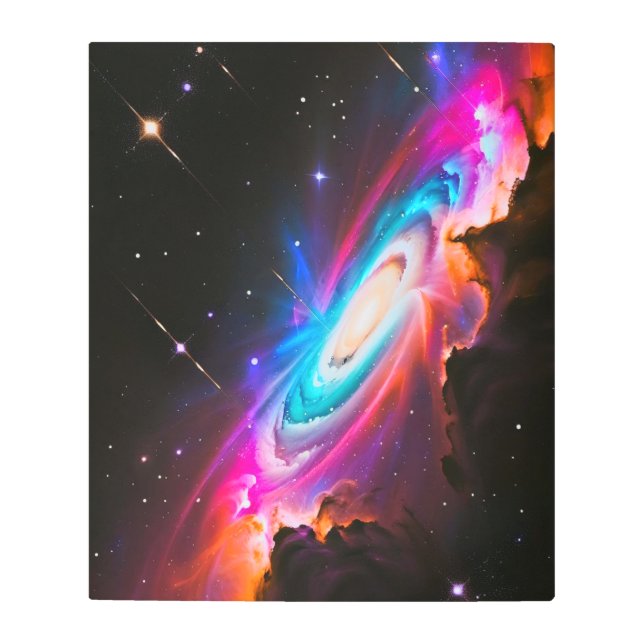 Impresión En Metal Fantasía celestial Black Hole Metalizado Wall Art  (Anverso)