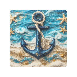 Impresión En Metal Fantasía de ancla náutica