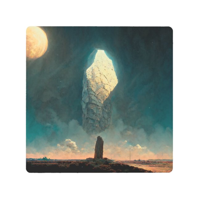 Impresión En Metal Fantasía de Ciencia Ficción Monolith 3 (Anverso)