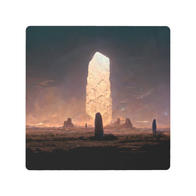 Impresión En Metal Fantasía de Ciencia Ficción Monolith 4 (Anverso)