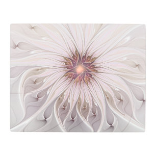 Impresión En Metal Fantasía floral, resumen Flor pastel moderna