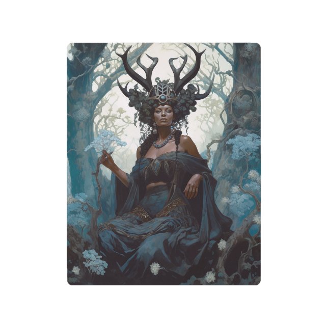 Impresión En Metal Fantasía negra hechicería Fantasía mágica (Anverso)