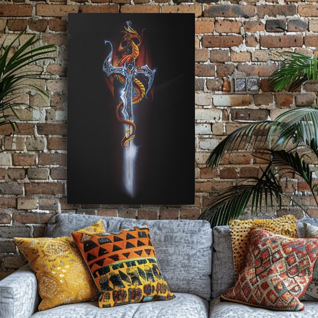 Impresión En Metal Fantasía por la espada del Dragón Rojo (Subido por el creador)