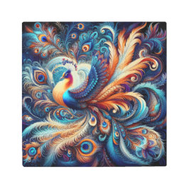 Impresión En Metal Fantasía radiante Plumage: Un pájaro del mito y la