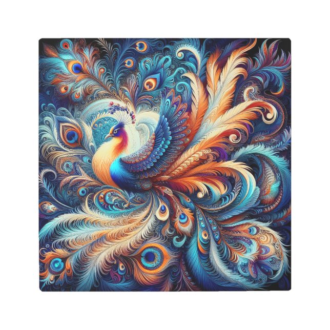 Impresión En Metal Fantasía radiante Plumage: Un pájaro del mito y la (Anverso)