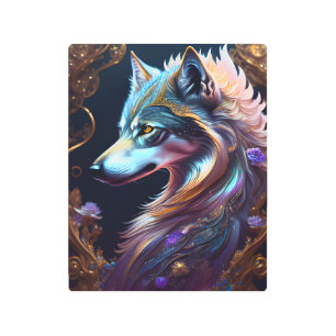Impresión En Metal Fantastico Starry Wolf