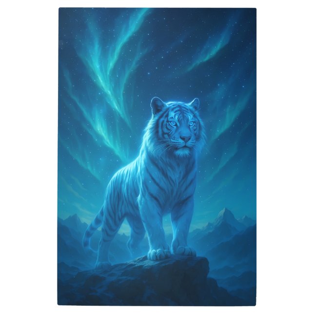Impresión En Metal Fantasy White Tiger – Mystic Aura Series (Anverso)