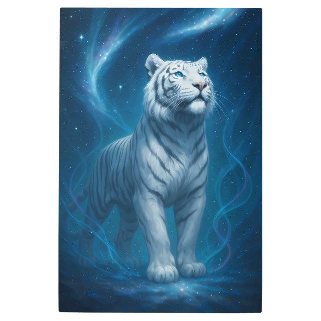 Impresión En Metal Fantasy White Tiger – Mystic Aura Series (Anverso)