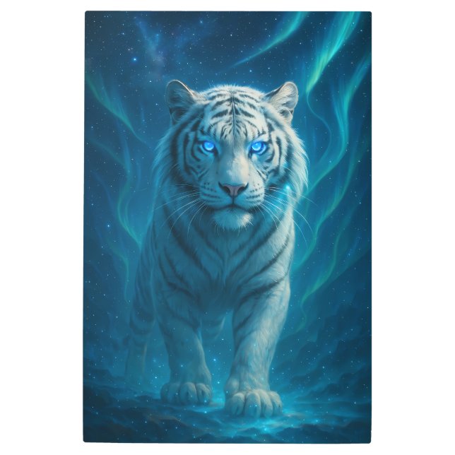 Impresión En Metal Fantasy White Tiger – Mystic Aura Series | ManJian (Anverso)