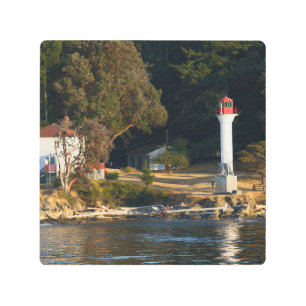 Impresión En Metal Faro Active Pass - Isla Mayne