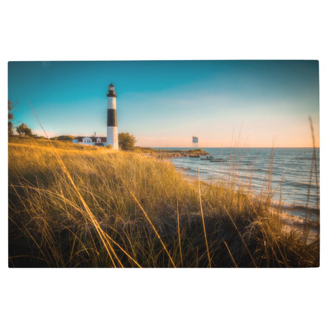 Impresión En Metal Faros | Big Sable Lighthouse Ludington, MI (Anverso)