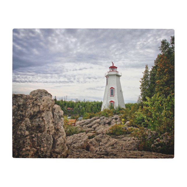 Impresión En Metal Faros | Big Tub Harbor Tobermory Ontario (Anverso)