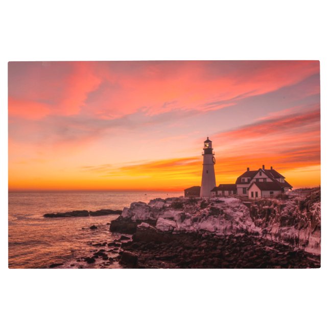 Impresión En Metal Faros | Cabeza Portland Cape Elizabeth Maine (Anverso)