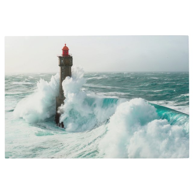 Impresión En Metal Faros | Faro de Jument Ouessant France (Anverso)