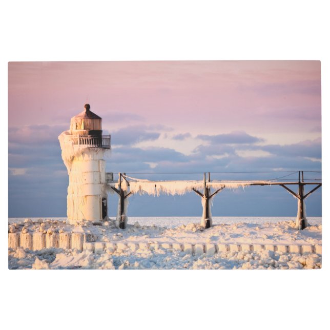 Impresión En Metal Faros | Faro del lago Michigan (Anverso)