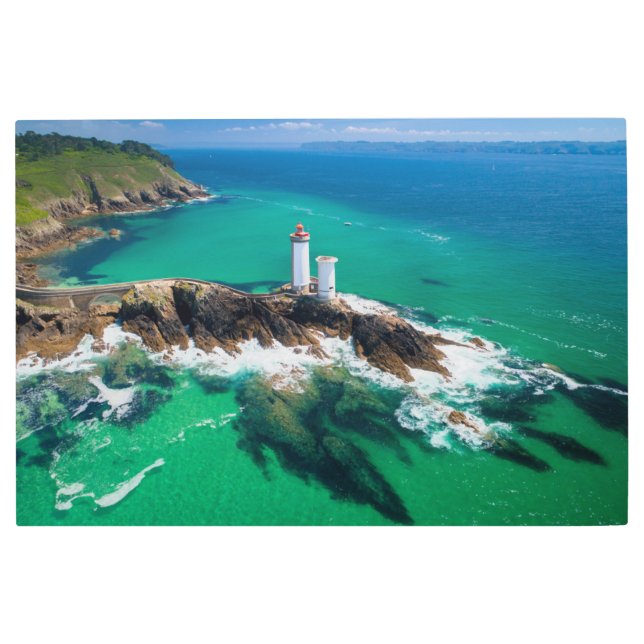 Impresión En Metal Faros | Finistère Brest Bretagne Lighthouse (Anverso)