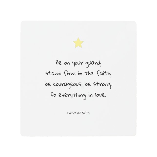 Impresión En Metal Fe motivadora Motivacional Biblia Verse Cita (Anverso)