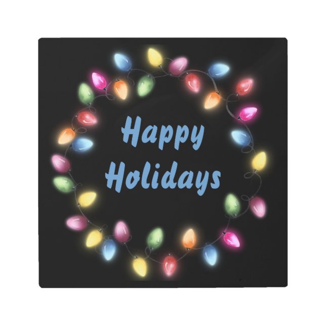 Impresión En Metal Felices fiestas Navidades coloridos y festivos (Anverso)