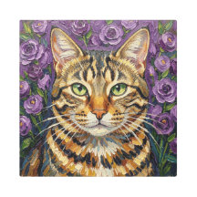 Feline & Floral | Cute Artistic Cat 