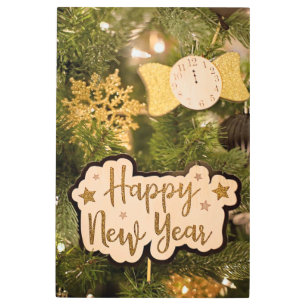 IMPRESIÓN EN METAL FELIZ AÑO NUEVO