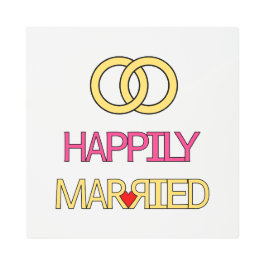 Impresión En Metal Feliz Casado