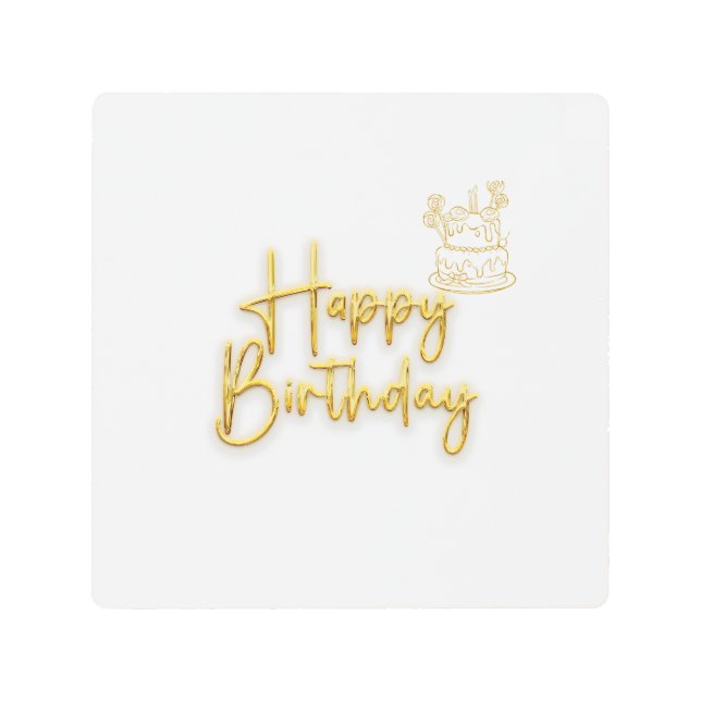 Impresión En Metal Feliz cumpleaños (Anverso)