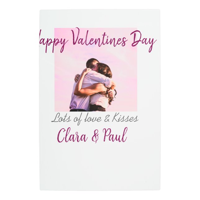 Impresión En Metal Feliz día de San Valentín besos modernos amor añad (Anverso)