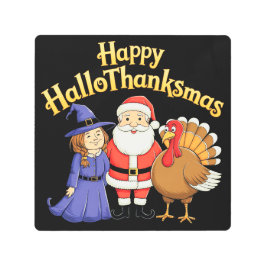 Impresión En Metal Feliz diseño de los amantes de HalloThanksmas
