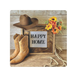 Impresión En Metal Feliz Hogar Estilo De Vaquero Vaquero Con Boys De 