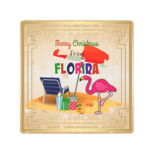 Impresión En Metal Feliz Navidad desde Florida