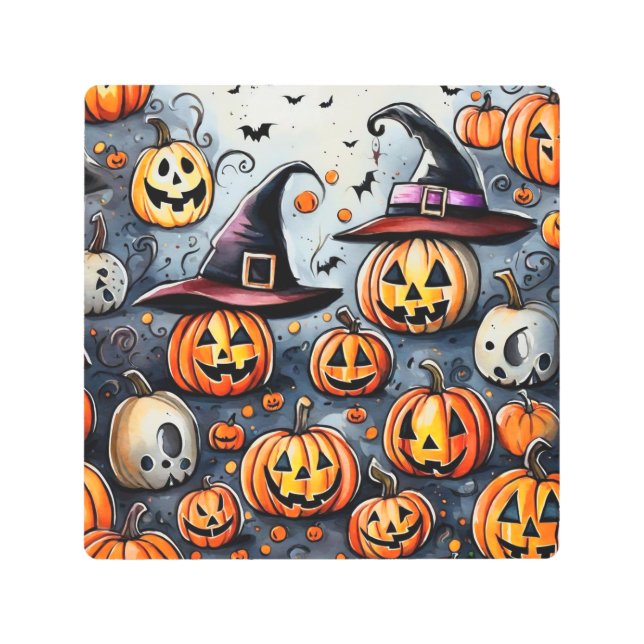 Impresión En Metal Feliz regalo de Halloween con trucos o trucos (Anverso)