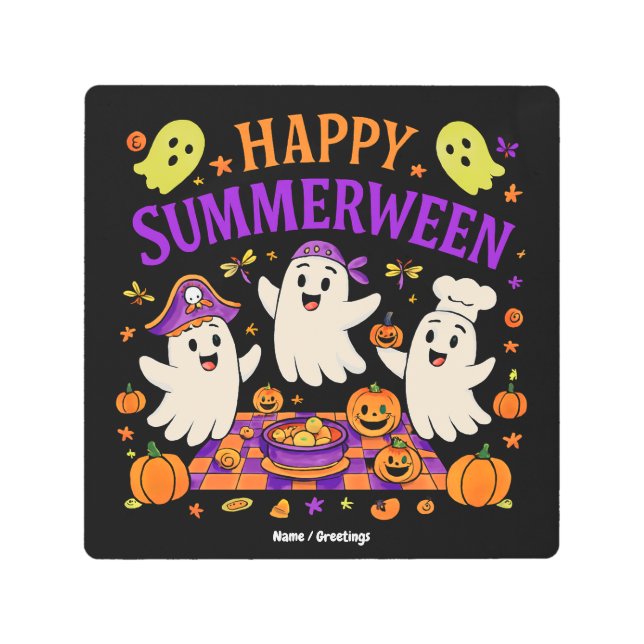 Impresión En Metal Feliz verano entre Halloween Fantasma de verano (Anverso)
